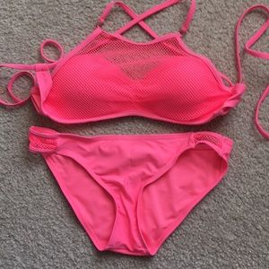 Hot pink tini bikini swimsuit
